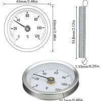 Thermometer Analoog 0-120 graden celsius 63mm clip-on-pipe model 2 - Afbeelding 5