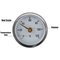 Thermometer Analoog 0-120 graden celsius 63mm clip-on-pipe model 2 - Afbeelding 6