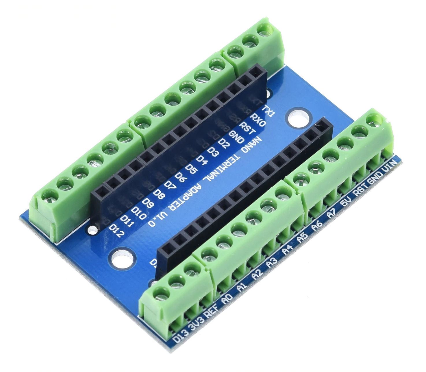 Arduino NANO IO Terminal Shield v1.0 blauw