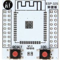 ESP32 WiFi module adapter plaat met knoppen en header pins bovenkant