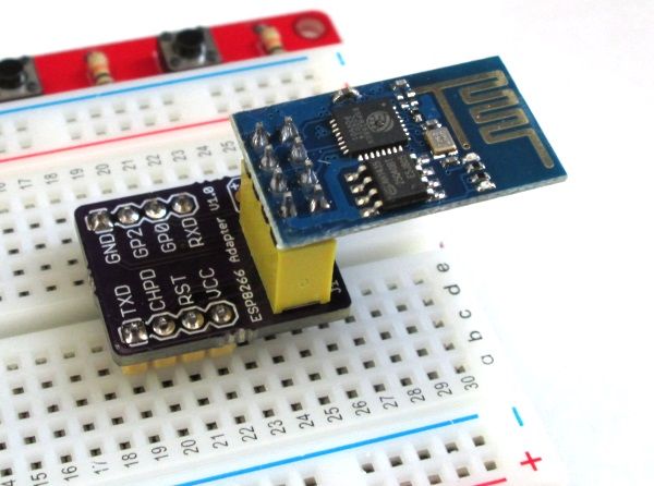 ESP8266 WiFi module ESP-01 adapter breadboard toepassing met esp module