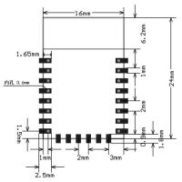 ESP8266 WiFi module ESP-12F afmetingen