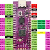RP2040 ARM microcontroller developement board 16MB flash USB-C paars - Afbeelding 3