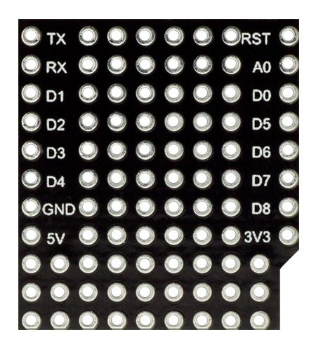 WEMOS D1 mini Prototype Shield onderkant