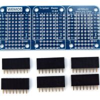 WEMOS D1 mini Triple Base Shield bovenkant met header pins