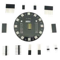 WEMOS X-ring shield neopixels 12-bit (WS2812B) bovenkant met header pins