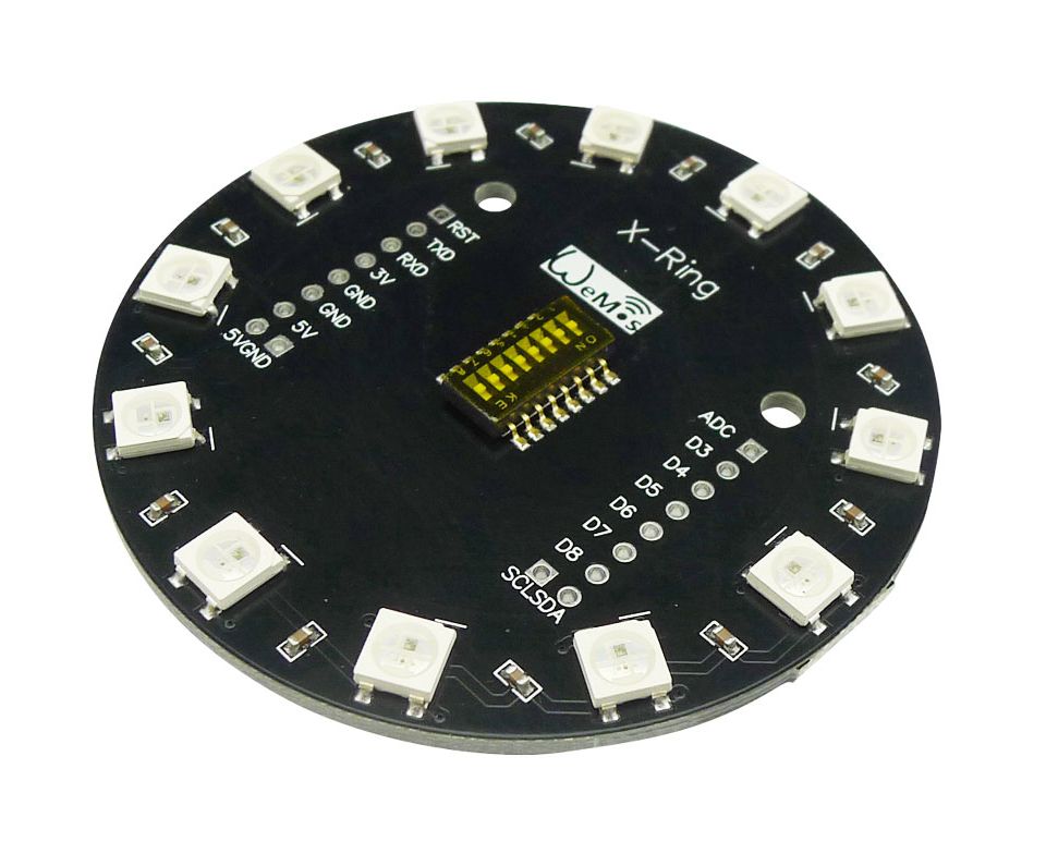 WEMOS X-ring shield neopixels 12-bit (WS2812B)