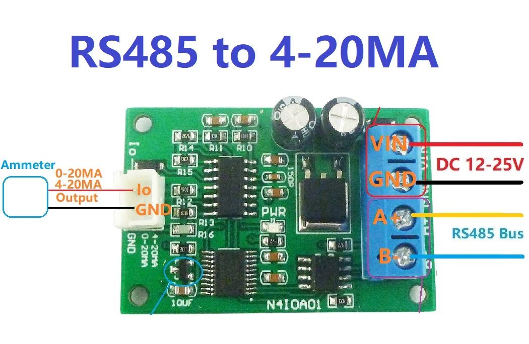 Modbus RS485 RTU DA converter N4IOA01 04