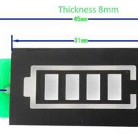 Accu Li-Ion Li-Po batterij voltage indicator segment display afmetingen