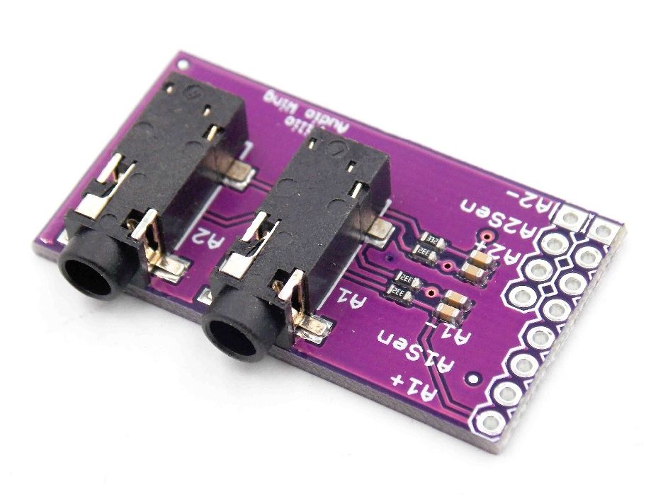 Audio Dual Jack 3.5mm female breakout module met RC filter