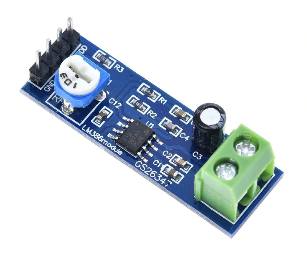 Audio versterker module 20x versterking met volumeregeling 5-12V LM386 02