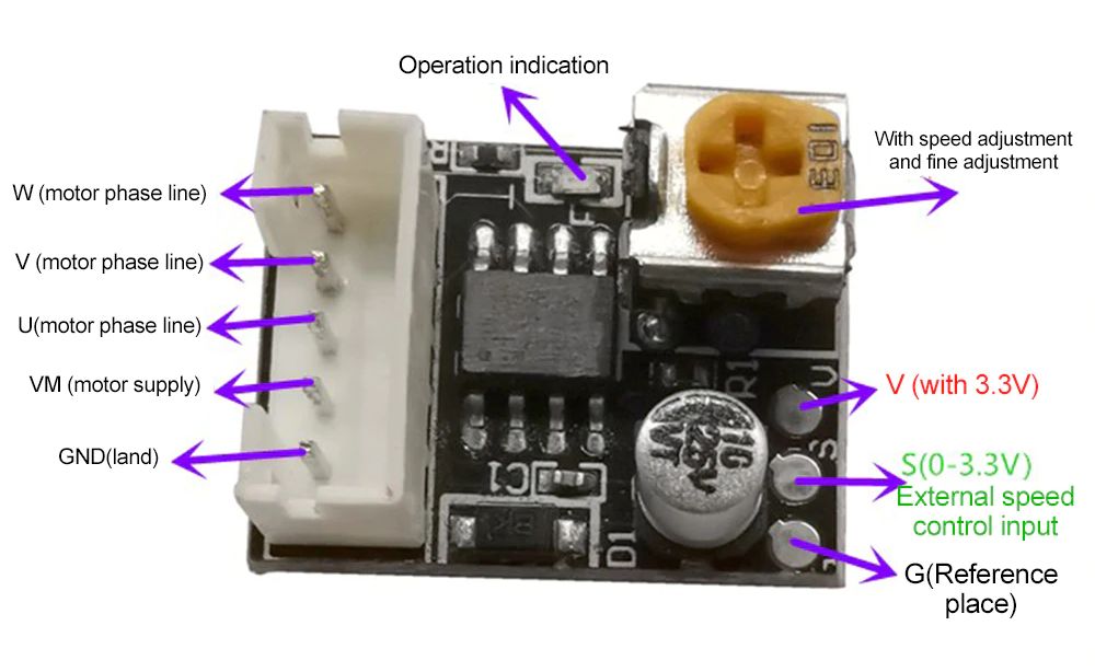 BLDC 3-fasen brushless DC motor driver module 3