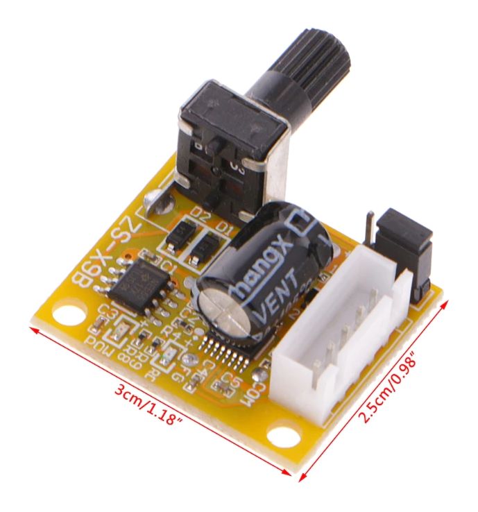 BLDC 3-fasen brushless DC motor driver module 5V-12V 15W afmetingen