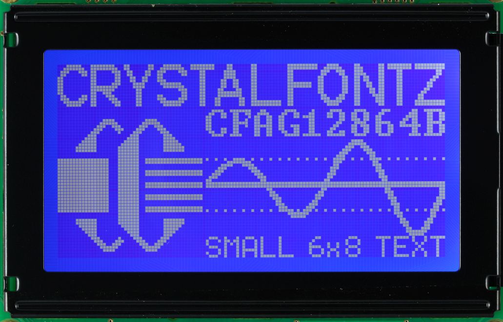 Display LCD 128x64 pixels module (wit op blauw) (LCD12864) lcd voorbeeld