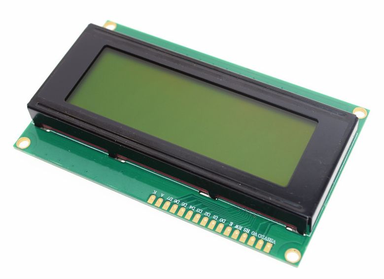 Display LCD 2004 20x4 karakters module (zwart op groen) met I2C interface Display LCD 2004 20x4 karakters module (zwart op groen) met I2C interface