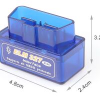 OBD2 bluetooth dongle ELM327 v1.5 compatible MINI CAN bus interface blauw - Afbeelding 7