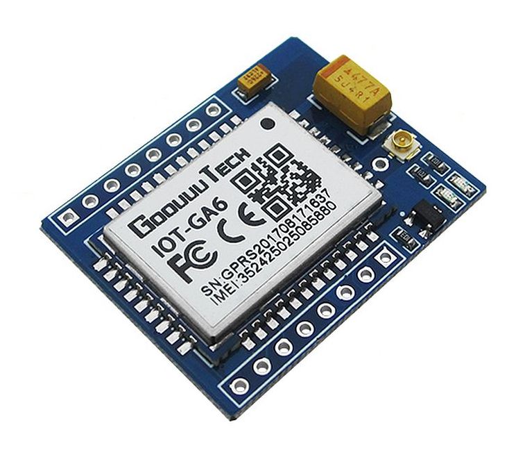 GSM GPRS Module Quad band Serial UART 3.3V met spoel antenne IOT-GA6