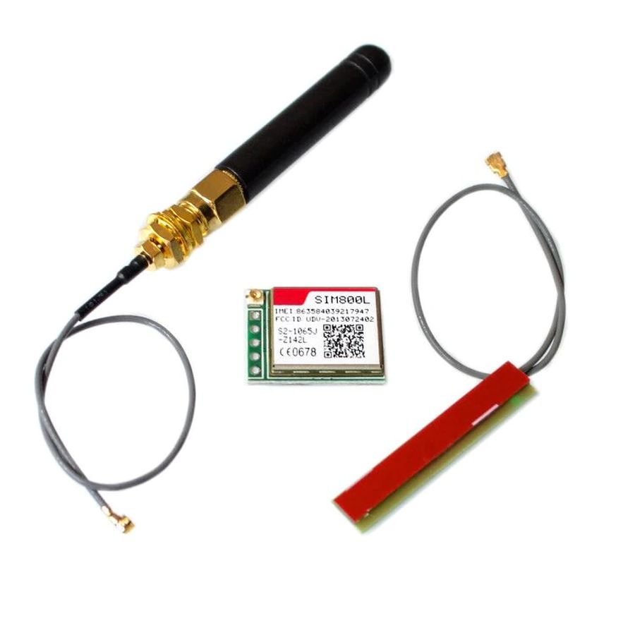 GSM GPRS Module Quad band Serial UART 2.5V met PCB en puck antenne SIM800L groen