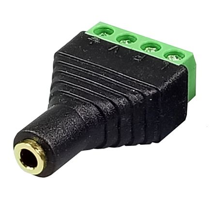 Jack connector 3.5mm 4-polig female met schroefterminals