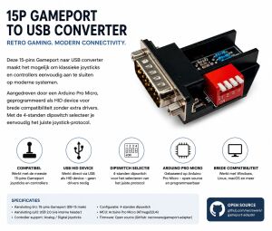 Joystick 15P Gameport naar USB Converter Interface Module