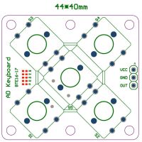 Keypad module 5 knoppen ADKeyboard BTE16-17 met montagegaten - Afbeelding 5