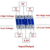 Logic Level Shifter 4 kanalen 5V naar 3