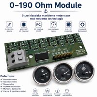 Maritieme Meter 0–190 Ohm Interface Module I2C 3.3-5VDC MCP23017 (DomoticX) - Afbeelding 1