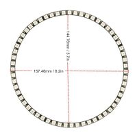 RGB LED module 60-bit cirkel 4-delen 157.5mm met WS2812 5050 chip (NeoPixel) - Afbeelding 4