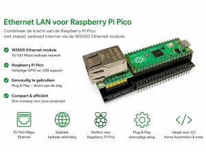 Ethernet LAN board voor Raspberry Pi Pico PICO-W5500 alleen PCB module (DomoticX v2)