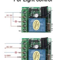 RF 433MHz Relais module 12V 1x250V-10A voorbeeld