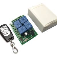 RF 433MHz Relais module 12V, 4x250V/10A NO/NC met afstandsbediening A-B-C-D