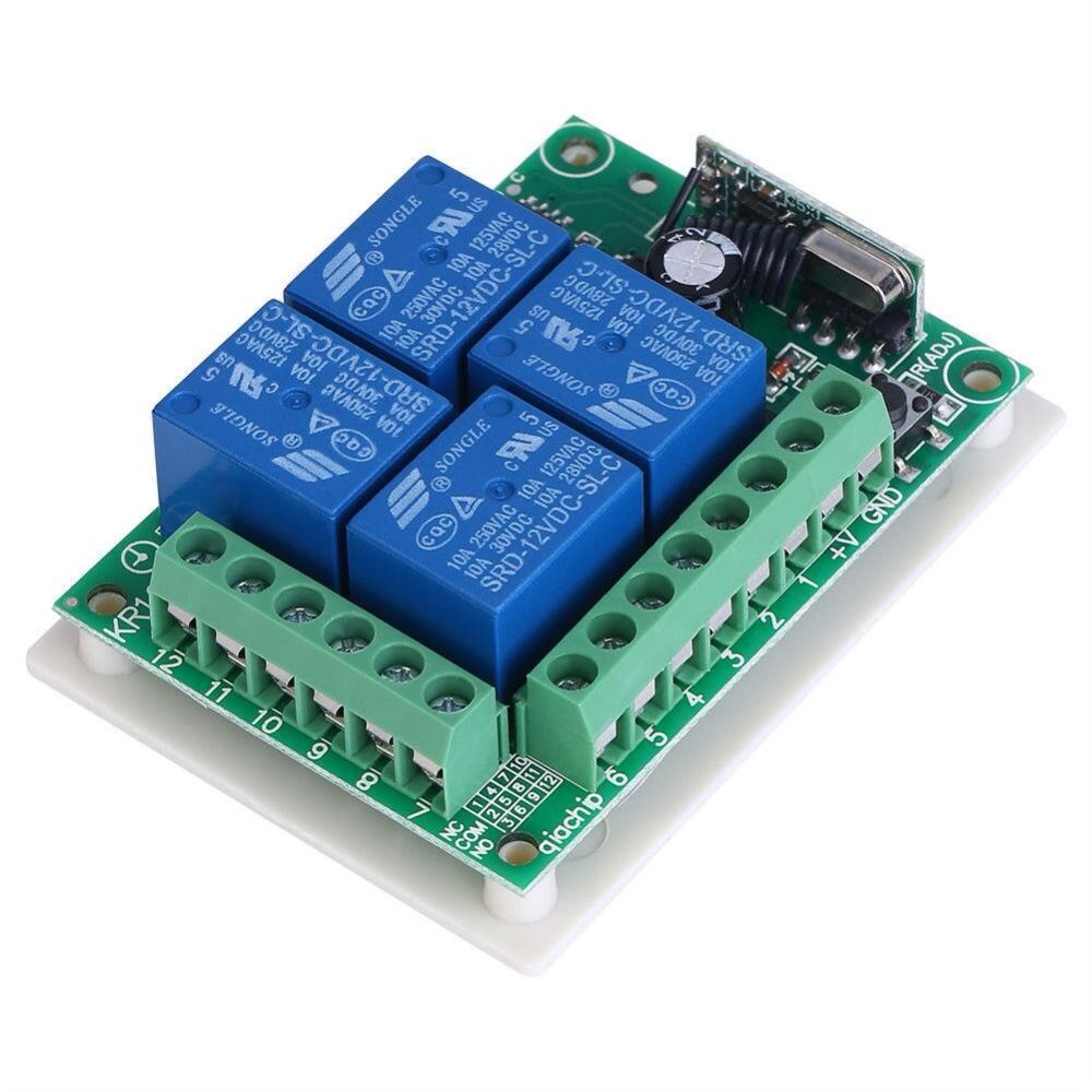 RF 433MHz Relais module 12V 4x250V-10A 02