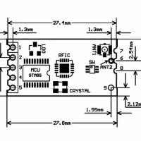 RF transciever 433MHz module 3.2-5.5V met MCU STM8S003F3U6 en antenne HC12 SI4463 - Afbeelding 5