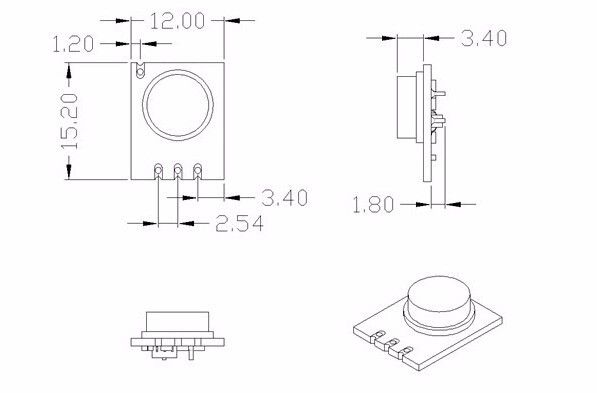 RF zender 433 MHz STX882 afmetingen