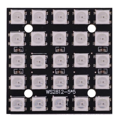 RGB LED module 25-bit 5x5 vierkant 39x39mm met WS2812 chip (NeoPixel) 02