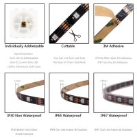 RGB LED strip IP30 met plakzijde 95CM 58 LED WS2812B 5050 chip (NeoPixel) - Afbeelding 6
