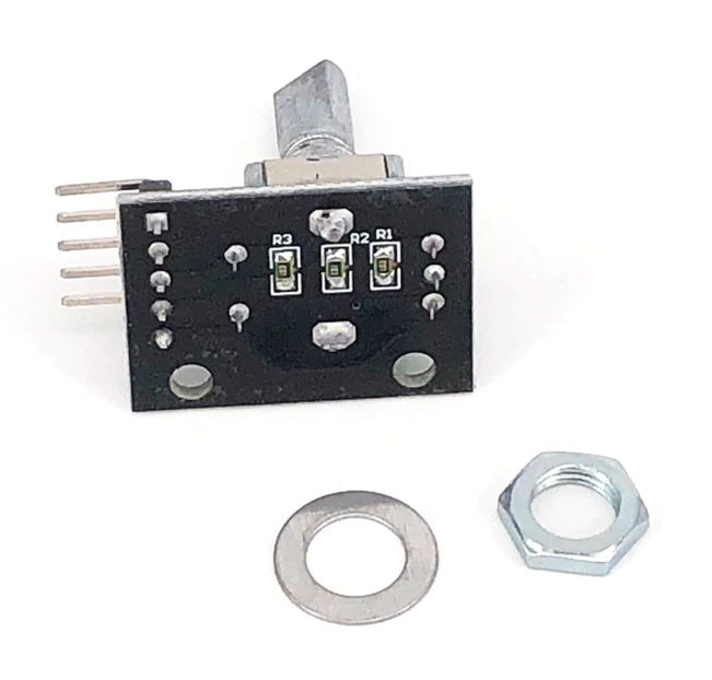 Rotary encoder module met drukknop 20mm D-shaft schroefdraad 02