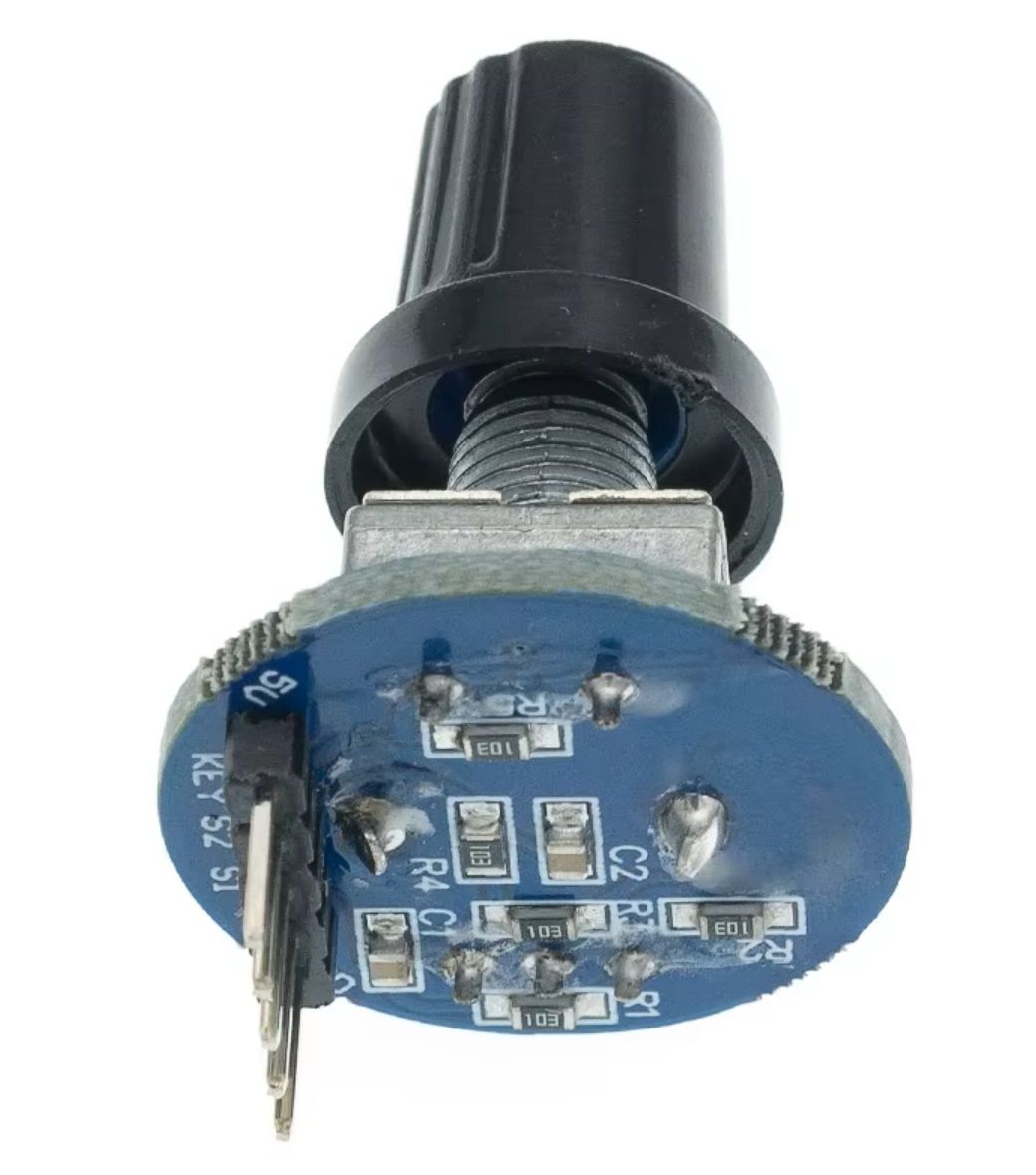 Rotary encoder module rond met drukknop 10mm geribbelde-as en knop EC11 ...