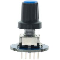 Rotary encoder module rond met drukknop 10mm geribbelde-as en knop EC11 - Afbeelding 3