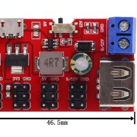 Spanningsregelaar breakout module DC-DC USB-micro afmetingen