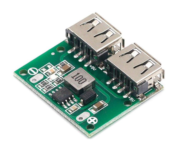 Spanningsregelaar voedings module DC-DC step-down 6-24V naar 5V 3A 2xUSB-A 02