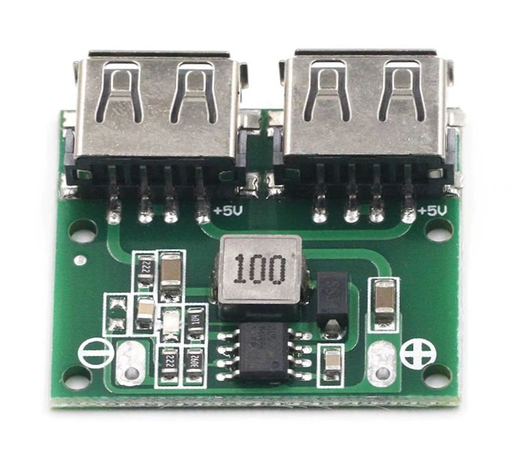 Spanningsregelaar voedings module DC-DC step-down 6-24V naar 5V 3A 2xUSB-A 03