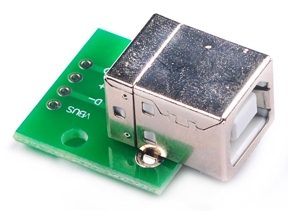 USB-B female connector breakout module