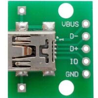 Voeding en Interface module USB-mini female bovenkant