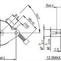 Stappenmotor PM25S-048-ZWQ5 12v DC maten