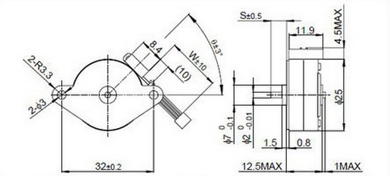 Stappenmotor PM25S-048-ZWQ5 12v DC maten