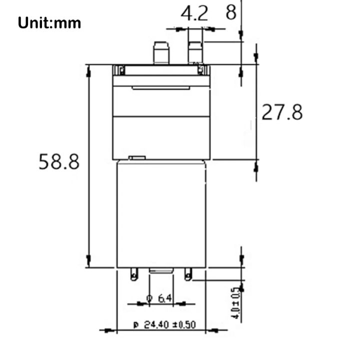 Vacuum en lucht pomp 370-A afmetingen 02