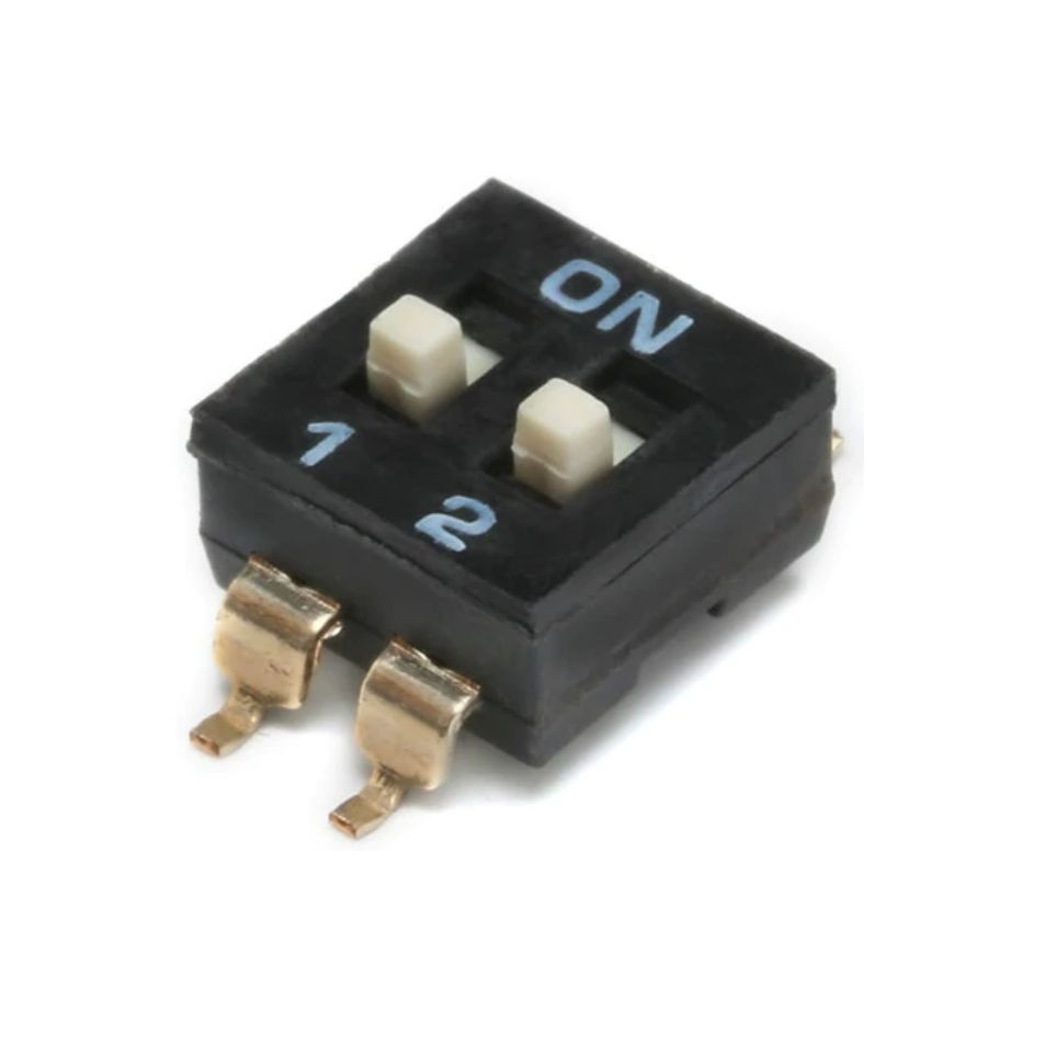 DIP-switch 2-polig zwart SMD 2.54mm pitch