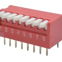 DIP-switch 8-polig piano type rood 2.54mm pitch