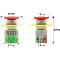 Noodstop schakelaar drukknop draaireset 660V 10A 1xNC 1xNO 24mm LAY37-11ZS - Afbeelding 5